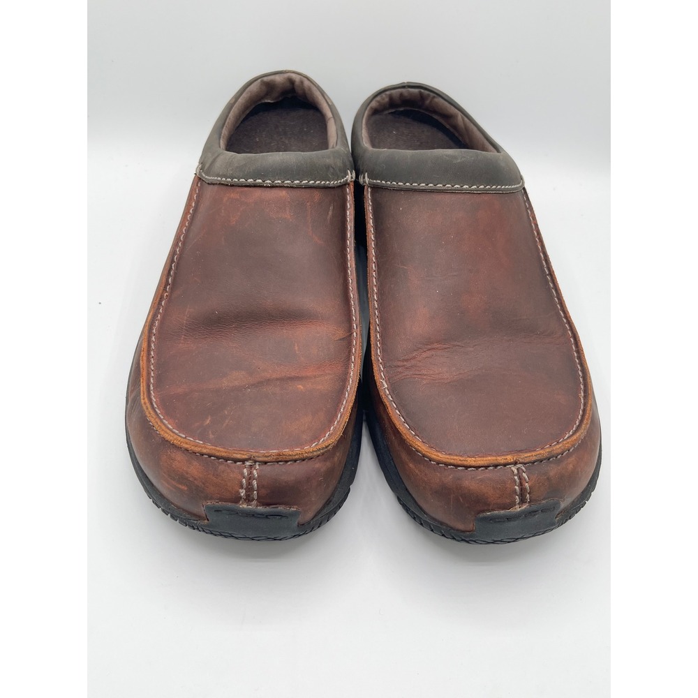 Merrell Encore Slide Rust Brown Leather Men Sz 11 Slip On Clogs J66067 Cushion